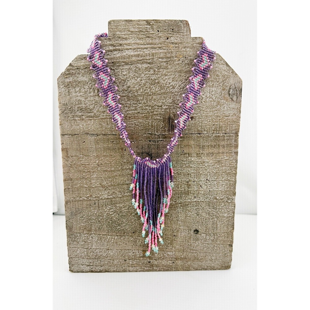 Vintage Les Tresors De Lily Kilimanjaro Designer Heart Seed Bead Necklace